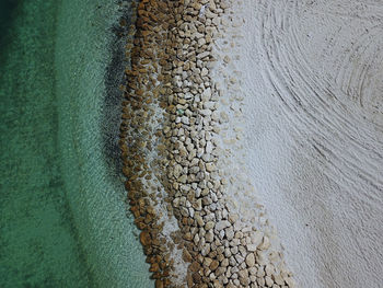 High angle view of beach and sea