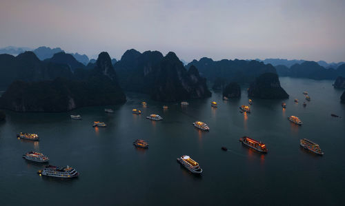 Boats in lake