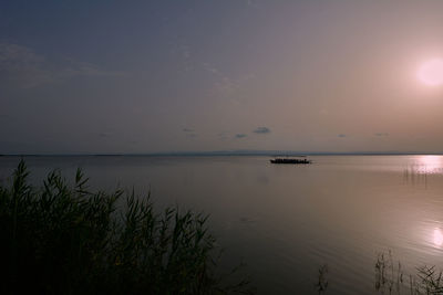 Reflections of the sunset in the lagoon. sunset lights