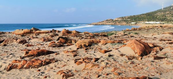 Scenic view of beach against sky