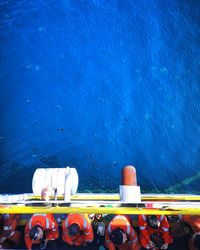 High angle view of boats in sea