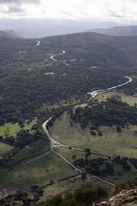 High angle view of landscape against sky
