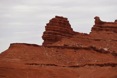 Low angle view of rock formations against sky