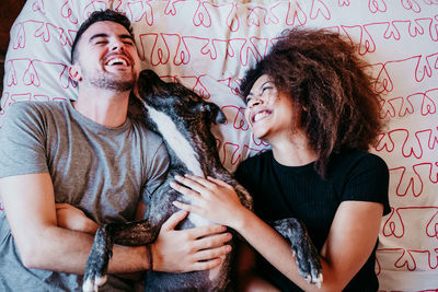 Young couple smiling