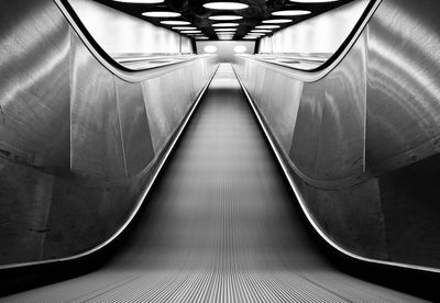 Interior of illuminated subway