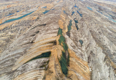 High angle view of desert