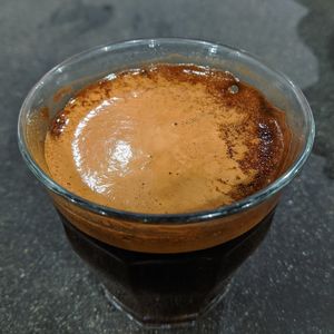 High angle view of coffee on table