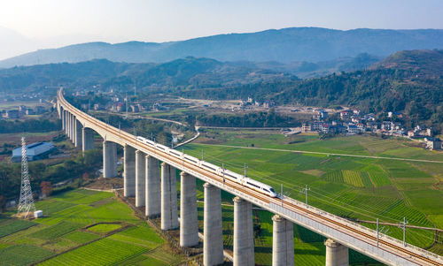 High angle view of landscape against sky