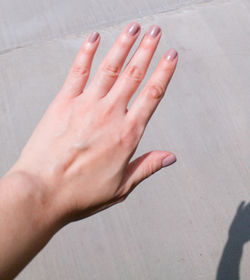 Close-up of woman hand with hands