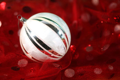 Close-up of crystal ball on glass