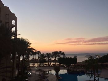 Scenic view of sea at sunset