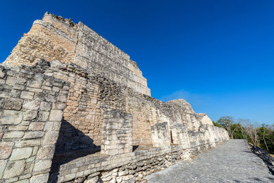 Mayan ruins at becan on sunny day