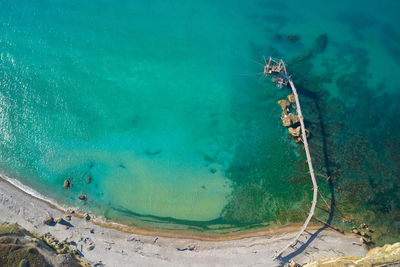 Aerial view of the trabocco di punta aderci abruzzo