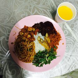 Close-up of food in plate on table