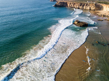 High angle view of beach