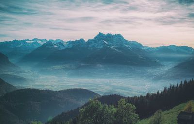 Scenic view of mountains against sky