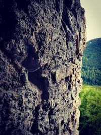 View of rock formation on land against sky