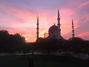 View of church at sunset