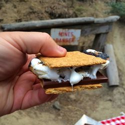 Cropped image of person holding ice cream