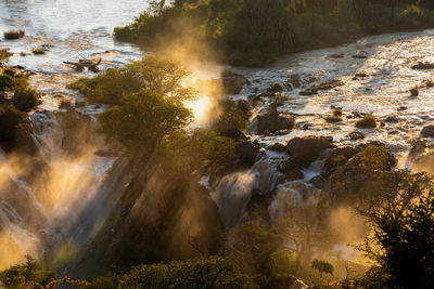 Scenic view of waterfall