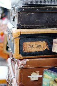 Close-up of old train