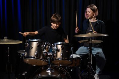 Man playing drum