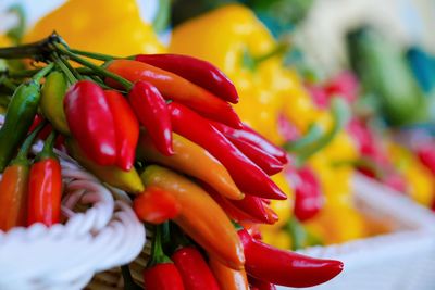 Close-up of red chili peppers