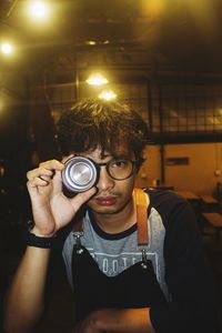 Portrait of man photographing