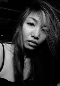 Close-up portrait of a beautiful young woman