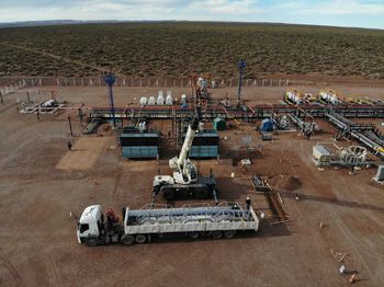 High angle view of construction site