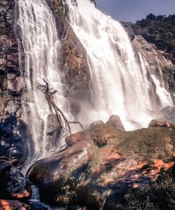 Scenic view of waterfall