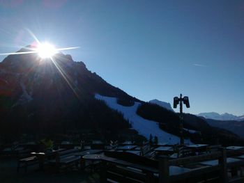 Scenic view of mountains against clear sky