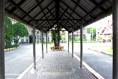 Empty footpath in city