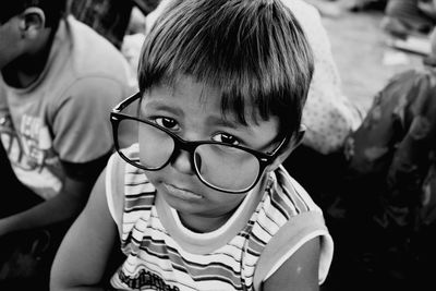 Portrait of cute boy wearing eyeglasses