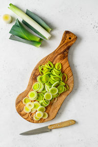 High angle view of food on white background