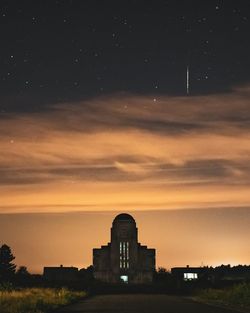 Building against sky at night