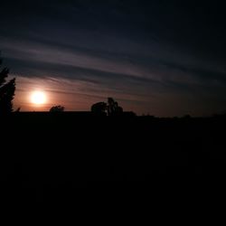 Scenic view of silhouette field against sky during sunset
