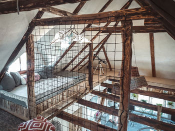 Low angle view of staircase in old building