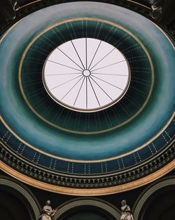 Low angle view of skylight in building