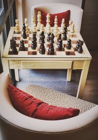 Full frame shot of chess pieces