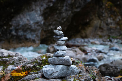 Stack of stones on rock