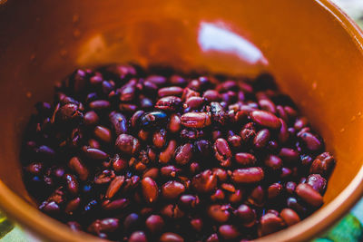 High angle view of chopped in bowl