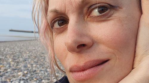 Close-up portrait of young woman