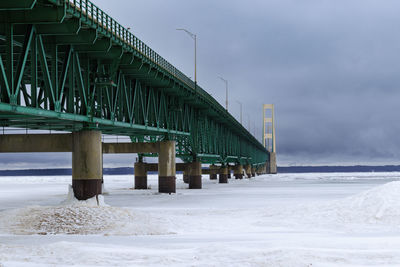 Bridge over sea against sky