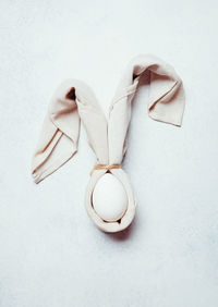 High angle view of heart shapes on white background