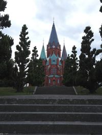 Low angle view of temple against sky