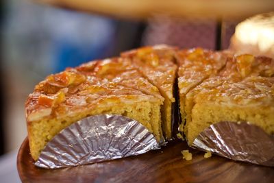 Close-up of cake on table