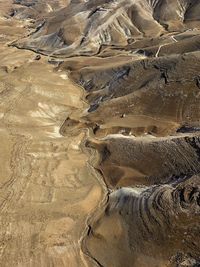 High angle view of rock formations