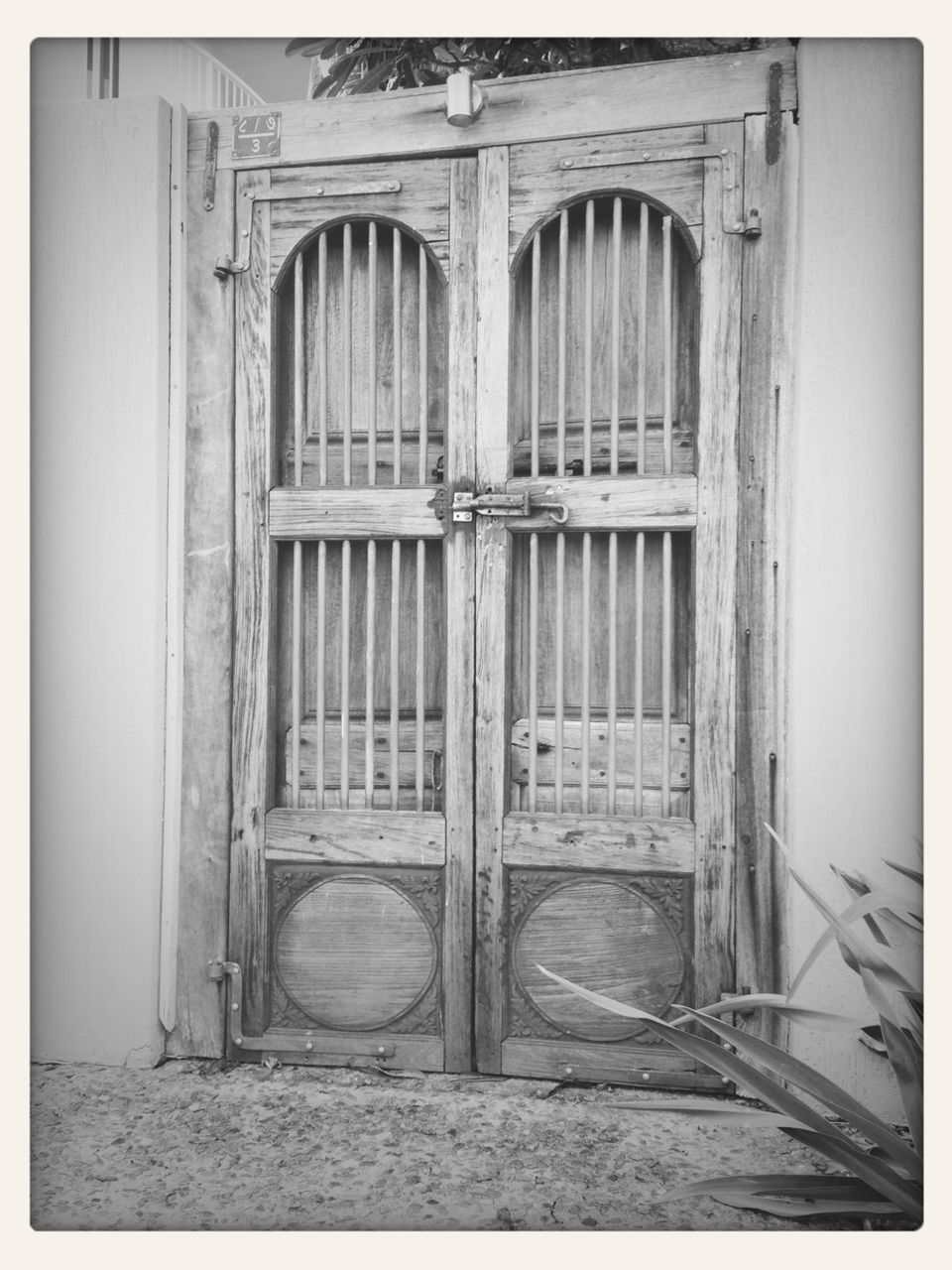 door, architecture, built structure, closed, building exterior, house, transfer print, window, entrance, wood - material, auto post production filter, old, doorway, safety, protection, day, open, security, residential structure, no people