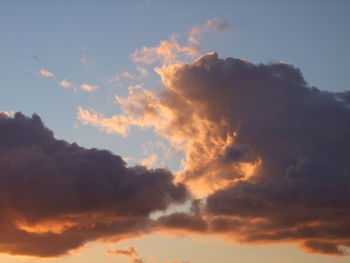 Low angle view of sky at sunset